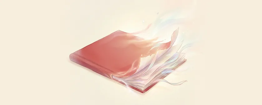 An archival report dissolving into red light